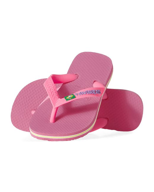 Havaianas Pink Brasil Logo Flip Flops