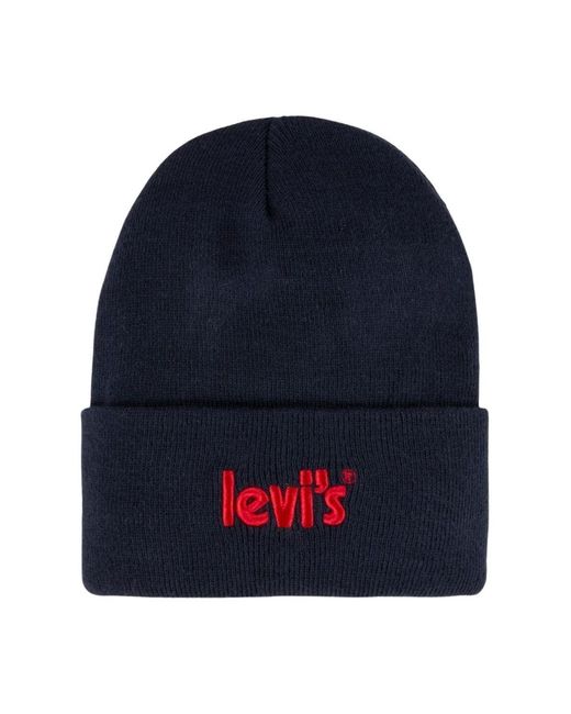 Levi's Lan Poster Logo Beanie 9a8513 Hoed in het Blue