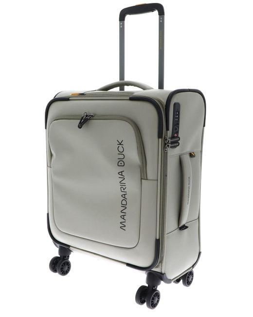 Mandarina Duck Gray Eco Coated Cabin Trolley S Mud