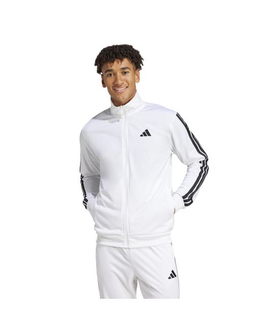 Adidas White Tall Size 3-stripes Tricot Track Top for men