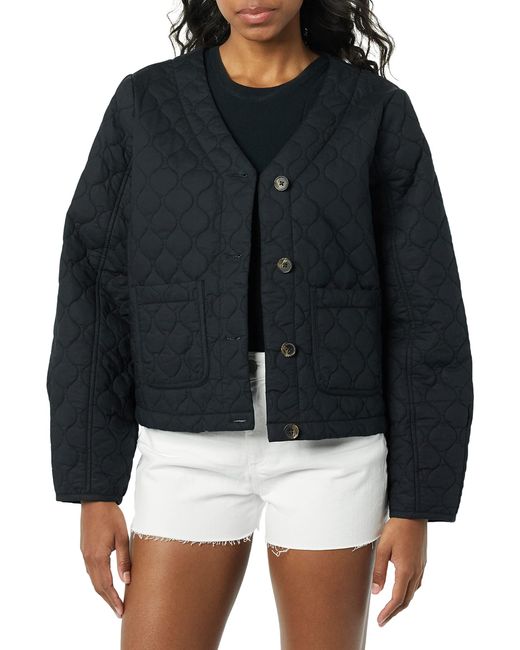 Goodthreads Cotton Poplin Quilted Transitional Jacket in Black | Lyst
