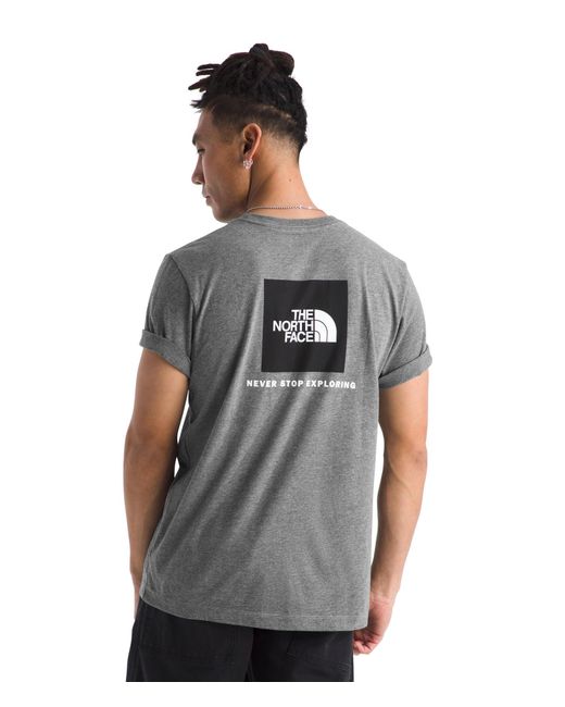 The North Face Gray 's Core Box Nse Short Sleeve Tee | Branded T-shirt With A Ribbed Collar for men