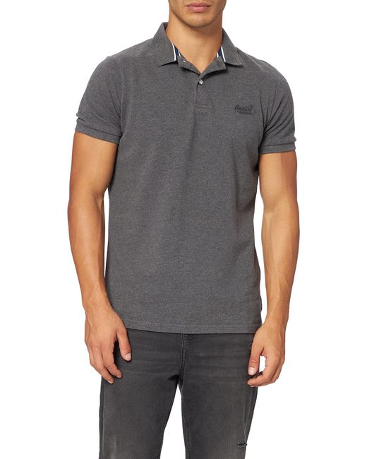 Superdry Classic Pique S/s Polo Shirt in Grey for Men - Save 30% - Lyst