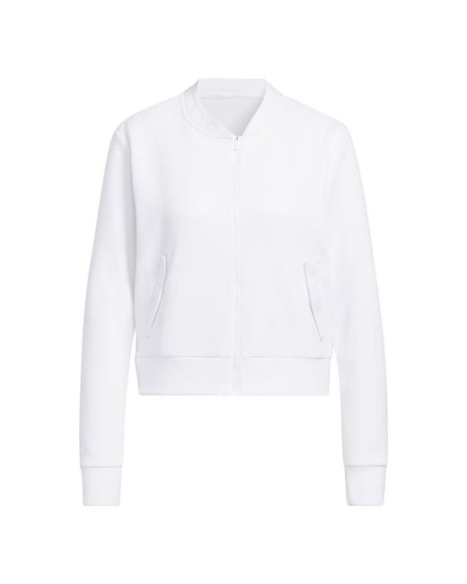 Adidas White Golf Standard S Knit Bomber Jacket