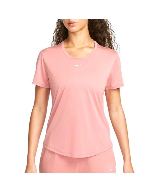Nike W Nk One Df Ss Std Top Shirt Voor in het Pink