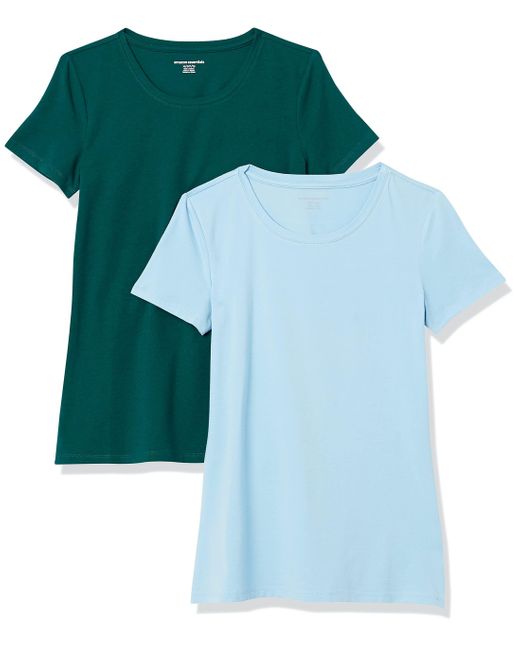 Amazon Essentials Green Classic-fit Short-sleeve Crewneck T-shirt