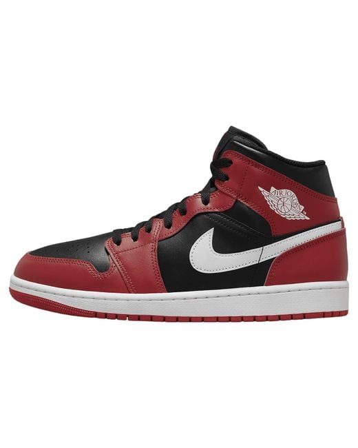 Nike Red Air Jordan 1 Mid Shoes for men