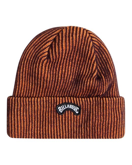Billabong Brown Arch Patch Beanie One Size for men