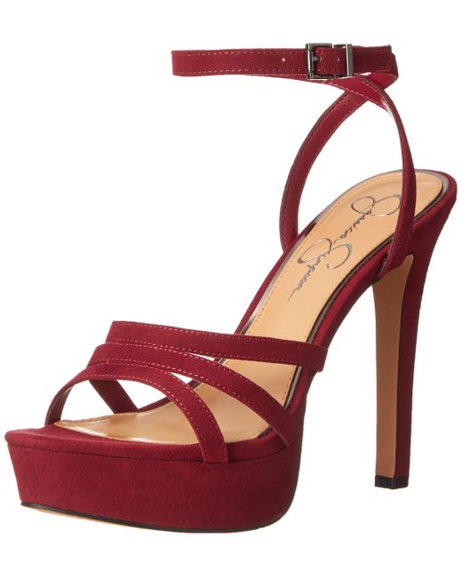 Jessica Simpson Balina Ankle Strap Platform Sandal Heeled In Brown Lyst 