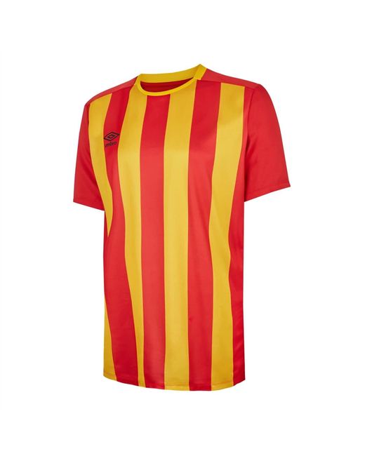 Umbro Red S Short Sleeve Stripe Jersey T-shirt Vermillion/yellow S for men