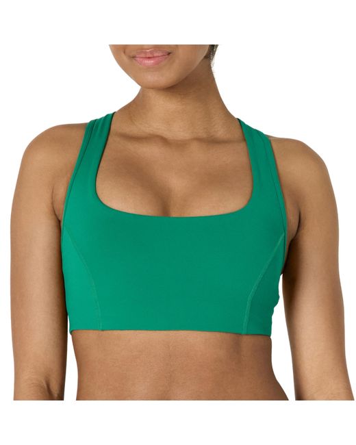 Amazon Essentials Green Active Formflex Buttery Soft Light Support Square Neck Racerback Sports Bra