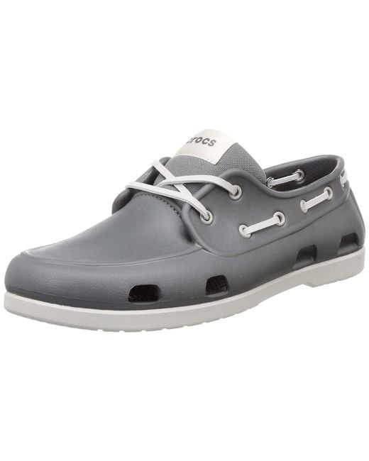 Crocs™ Classic Boat Shoe M in Slate Grey/Pearl White (Gray) for Men