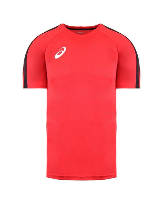 Asics Short Sleeve Red/black Crew Neck S Graphic Logo T-shirt 121704 0600 for men