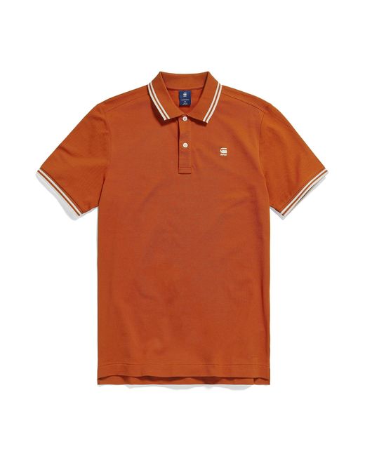 G-Star RAW Dunda Slim Stripe Poloshirt in het Orange voor heren