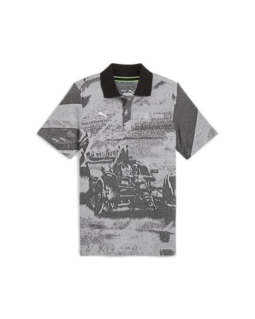 PUMA Gray Standard Mercedes-amg Petronas Formula 1 Jacquard Polo for men
