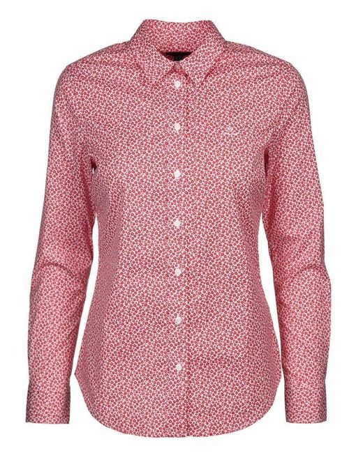Gant Pink Bluse mit Micro Floraldruck Größe 42 EU Rot