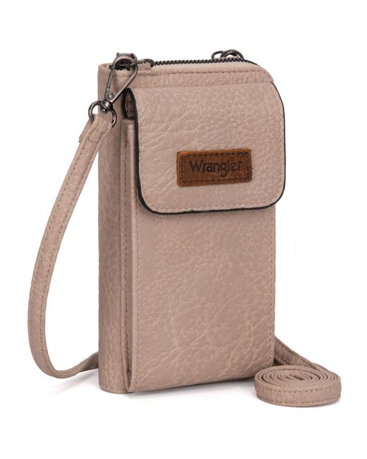 Wrangler Natural Crossbody Cell Phone Purses For Rfid Blocking Phone Bag With Credit Card Slots