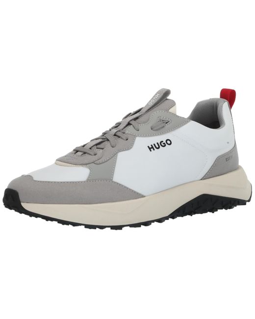 HUGO White Running Style Mix Material Sneakers for men
