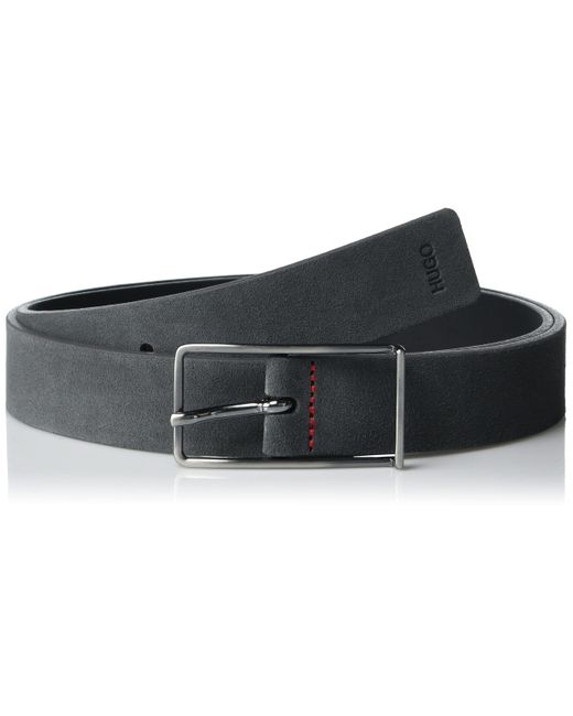 HUGO Black Soft Suede Leather Belt for men