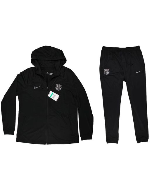 Nike Black 2022-2023 Barcelona Cl Hooded Strike Tracksuit for men