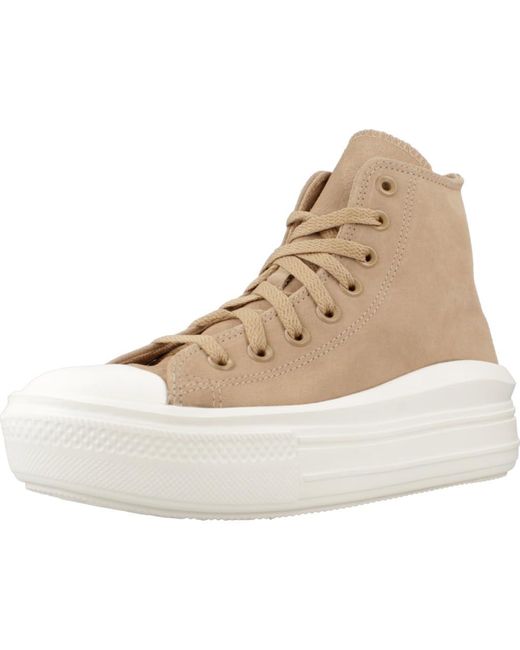 Converse Natural Model Chuck Taylor All Star Move Platform Colorful Suede Coffee
