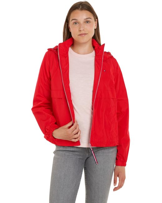 Tommy Hilfiger Red Transitional Hooded Windbreaker