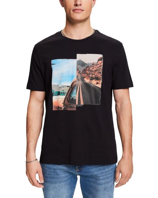 044ee2k327 Camiseta Esprit de hombre de color Black