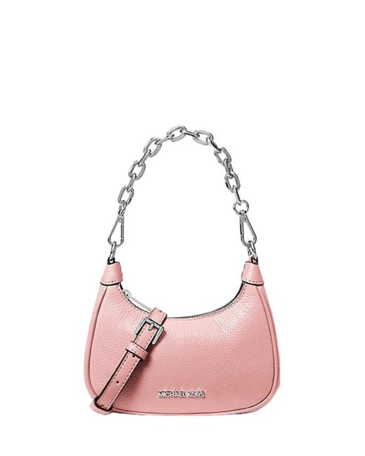 Michael Kors Pink Cora Medium Zip Pouchette Shoulder Crossbody Bag