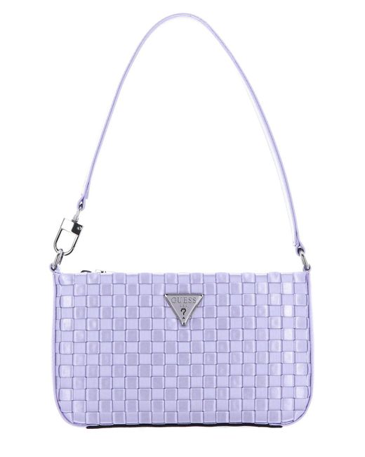 Guess Twiller Mini Top Zip Shoulder Bag Lavender in het Purple