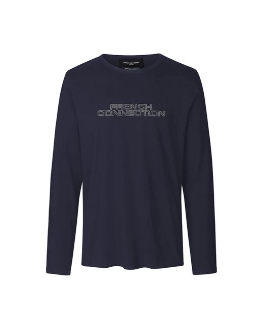 French Connection Blue Long Sleeve Spacefold T-shirt Large for men
