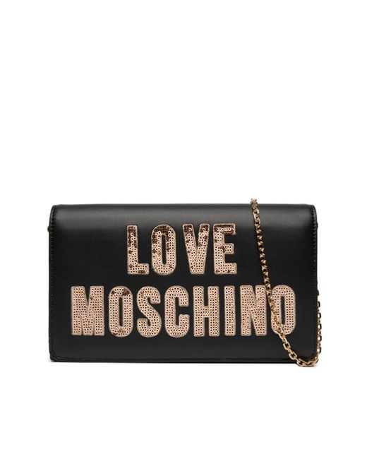 Borsa a tracolla donna black - gold di Love Moschino