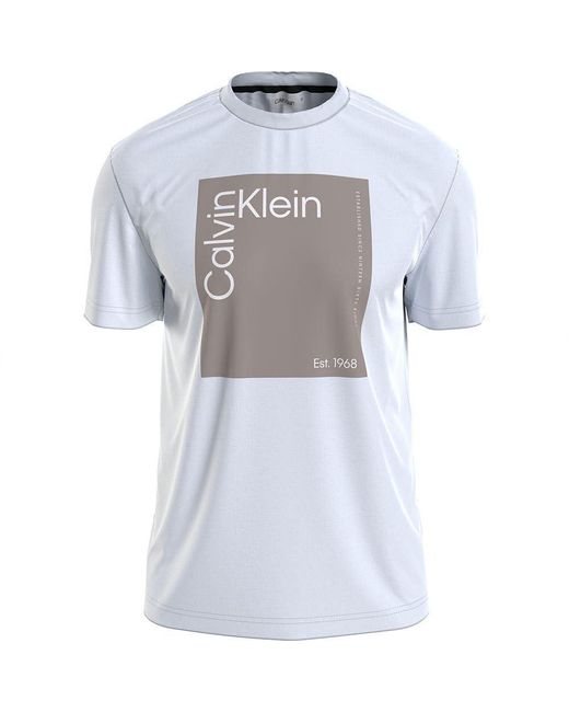Square Logo T-Shirt K10K112503 Magliette a iche Corte di Calvin Klein in Blue da Uomo