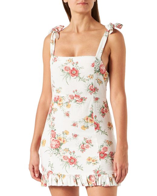Vestido Corto Estampado Lino de Springfield de color Blanco | Lyst Vestido Corto Estampado Lino de Springfield de color Blanco | Lyst