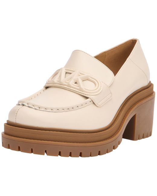 Rocco Heeled Loafer di Michael Kors in Natural