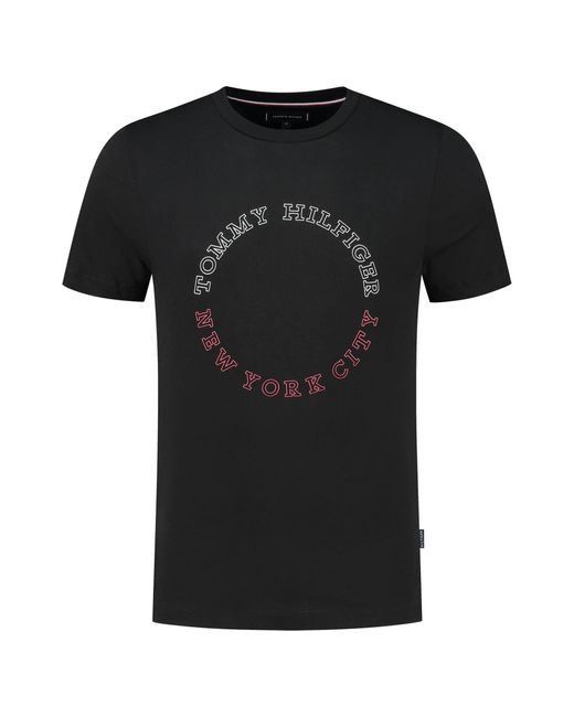 Tommy Hilfiger Monotype Roundle Tee S/s T-shirts in het Black voor heren