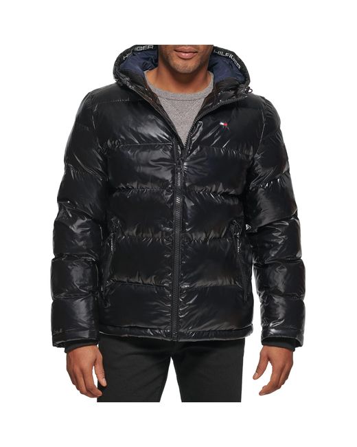 Tommy Hilfiger Classic Hooded Puffer Jacket Down Alternative Outerwear Coat  in Black for Men | Lyst UK