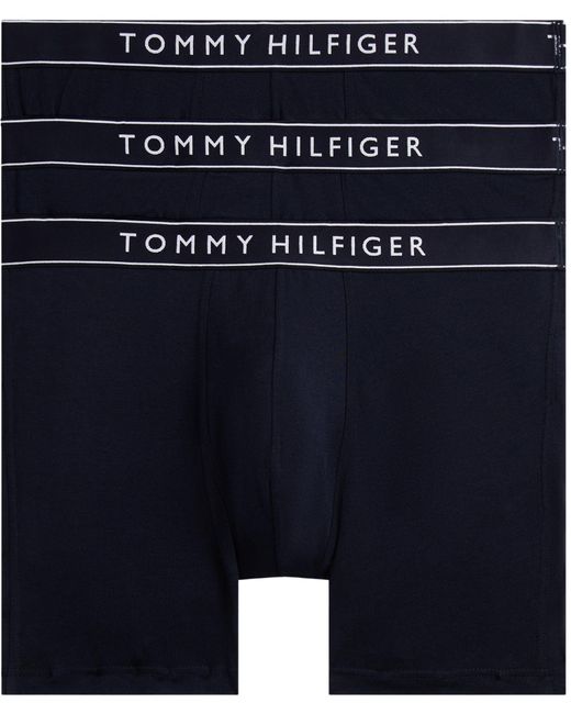 Tommy Hilfiger Blue 's 3 Pack Cotton Boxer Briefs for men