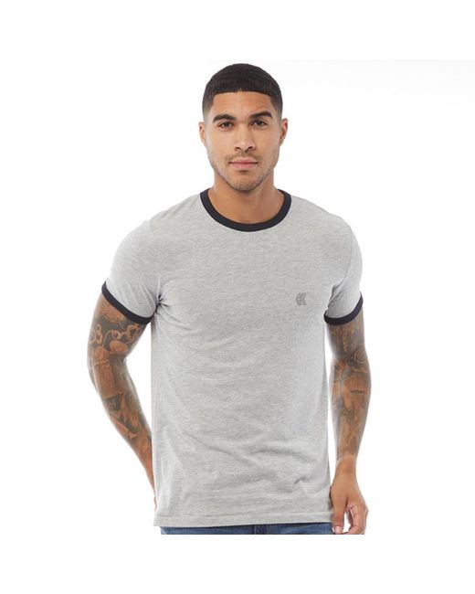 French Connection Gray Ringer Short Sleeve Crew Neck Tee Shirt X-large for men