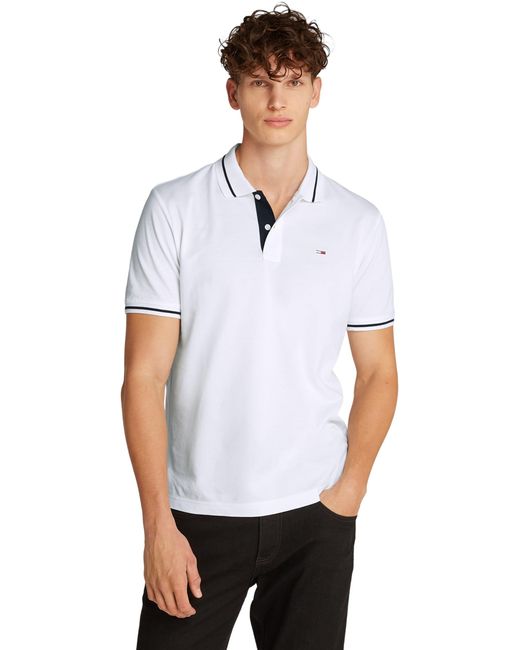 Tommy Hilfiger White Tjm Reg Tipped Polo Dm0dm20745 S/s for men