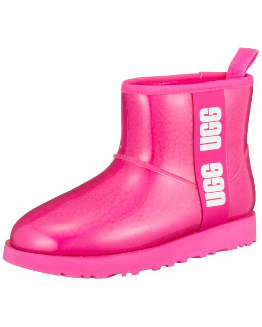 UGG Wool Classic Mini Clear Rain Boots in Pink - Save 58% | Lyst