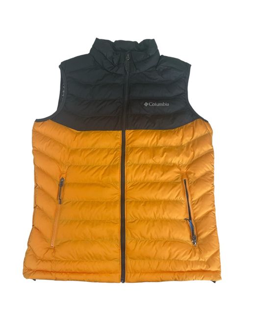 Columbia Yellow White Out Omni Heat Therma Reflective Puffer Vest Jacket for men