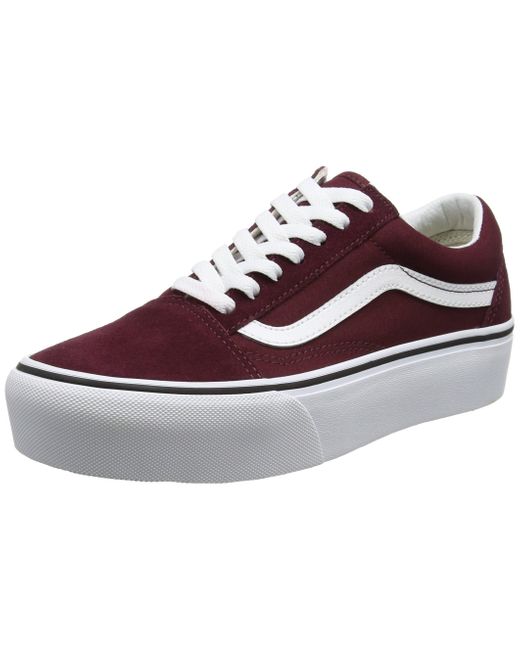 Vans Purple Old Skool Platform Running Shoes Red