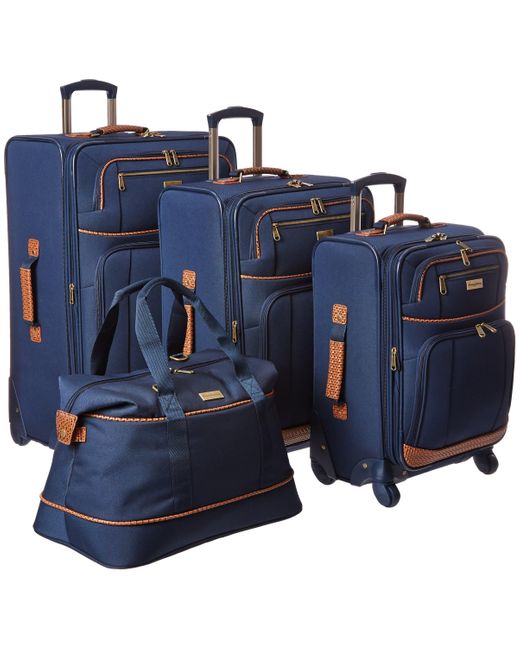 Tommy Bahama Blue 4 Piece Lightweight Expandable Luggage Suitcase Set