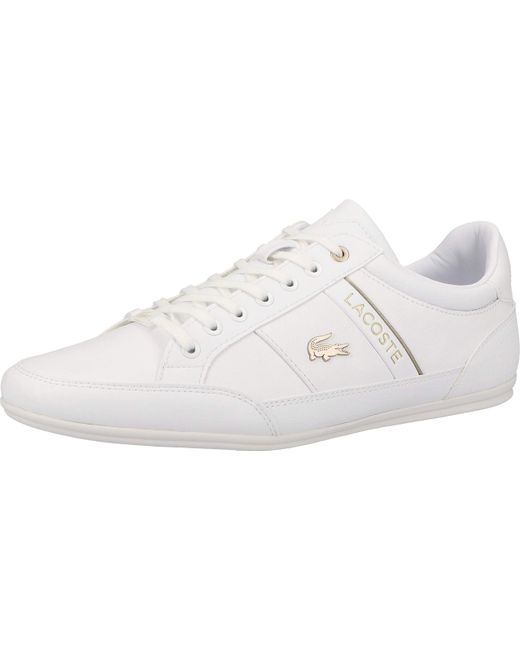 Lacoste Mens Chaymon Leather Trainers White/white - Uk 9 for Men - Save 15%  - Lyst