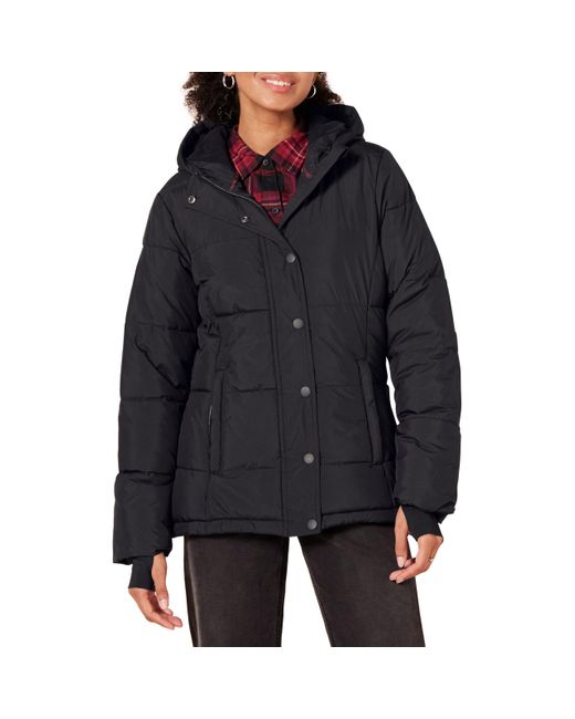 Amazon Essentials Black Heavyweight Long-sleeve Hooded Puffer Coat