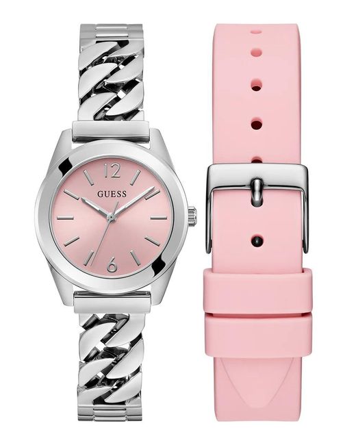 Orologio Analogico al Quarzo Donna con Cinturino in Acciaio Inossidabile GW0845L1 di Guess in Pink