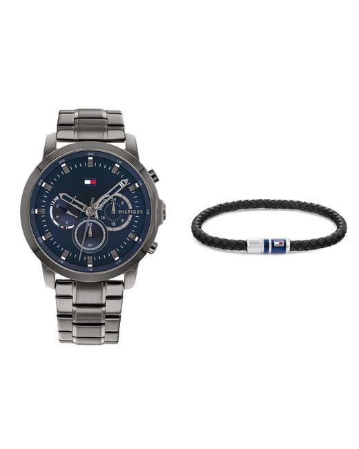 Tommy Hilfiger 1791796 Jewelry Armband für aus Leder Schwarz in Blue für Herren
