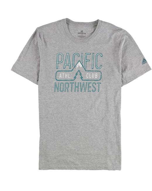 Adidas Gray S Pacific Northwest Graphic T-shirt for men