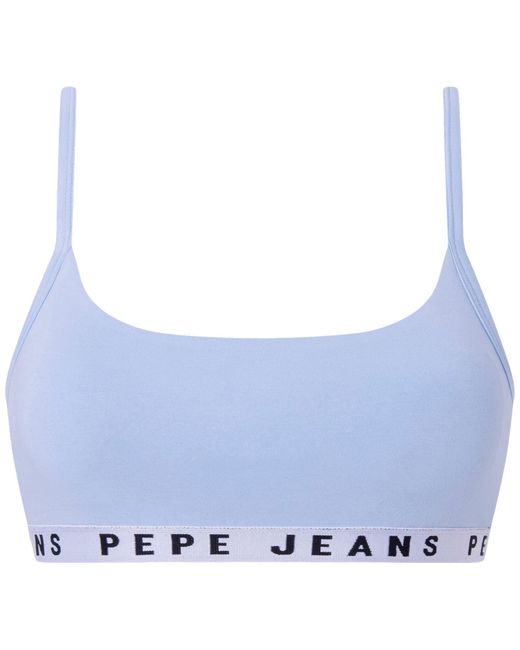 Pepe Jeans Vrouwen Solid Str Brlt Bh in het Blue