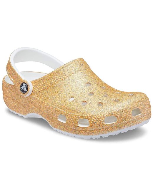sparkly gold crocs